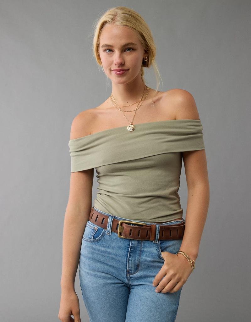 AE AE Off The Shoulder Foldover Top