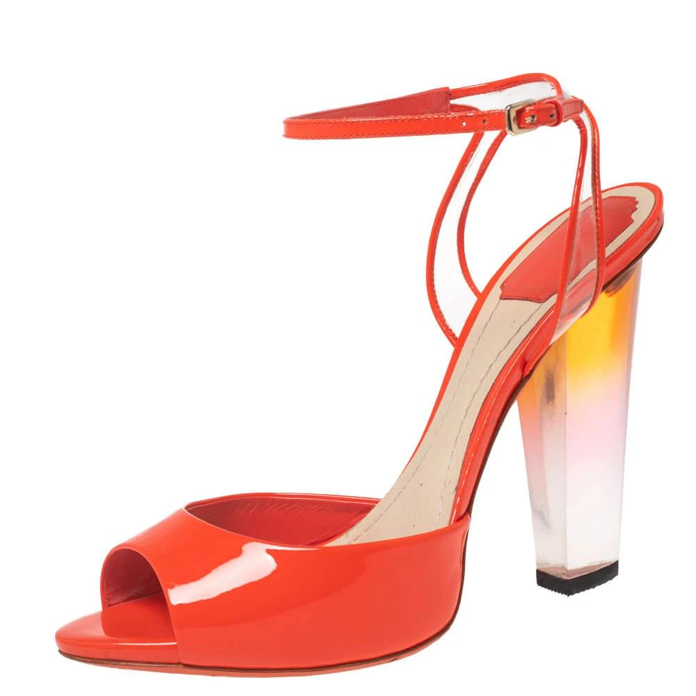 Orange Size 13 High Heel Sandals Shop Dior Orange Patent Leather