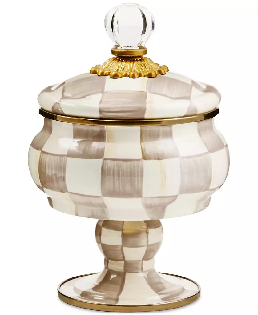 MacKenzie-Childs Mocha Check Curiosity Pot