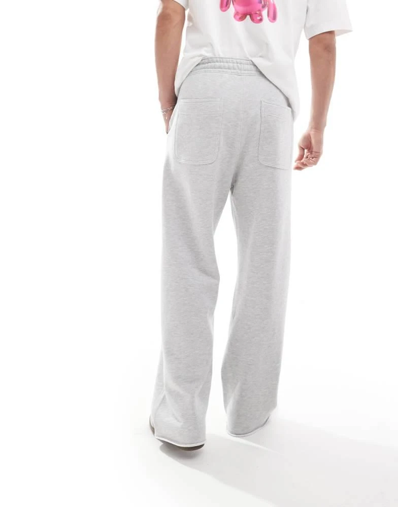 Weekday Weekday Astro wide leg joggers in grey melange 5