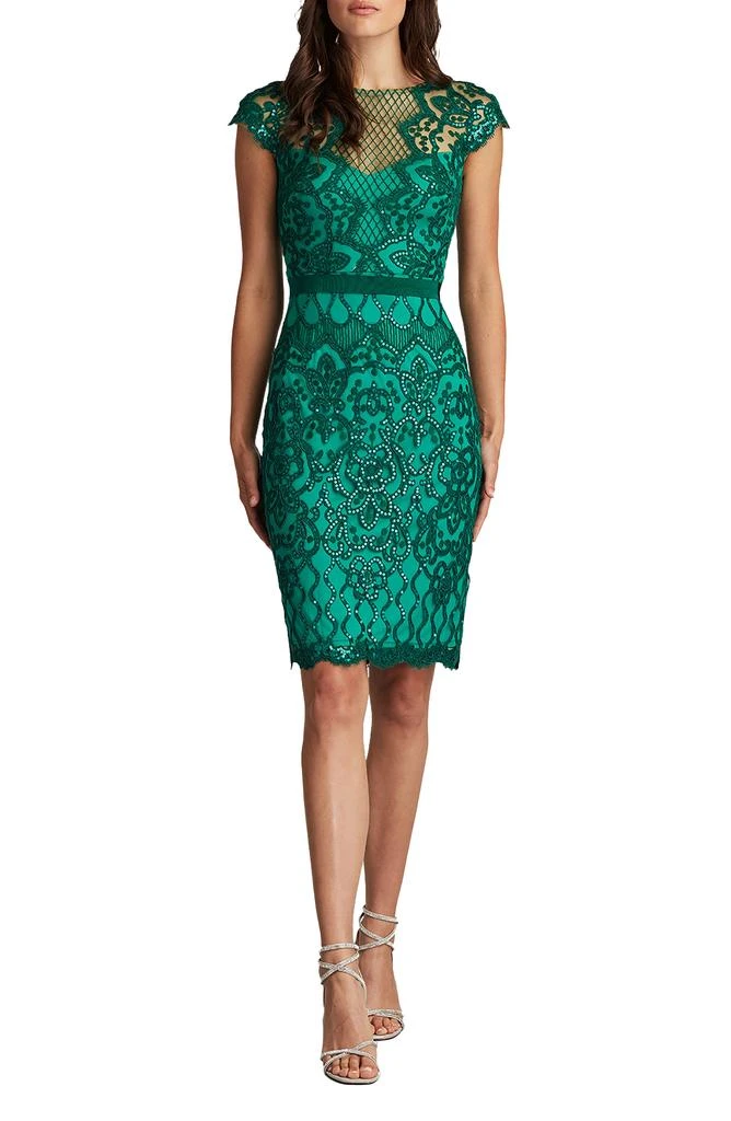 Tadashi Shoji Sequin Lace Body-Con Cocktail Dress 1