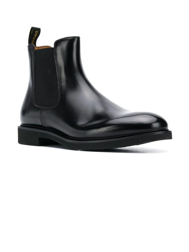 DOUCAL'S Total Black Leather Beatles Ankle Boot - Boots