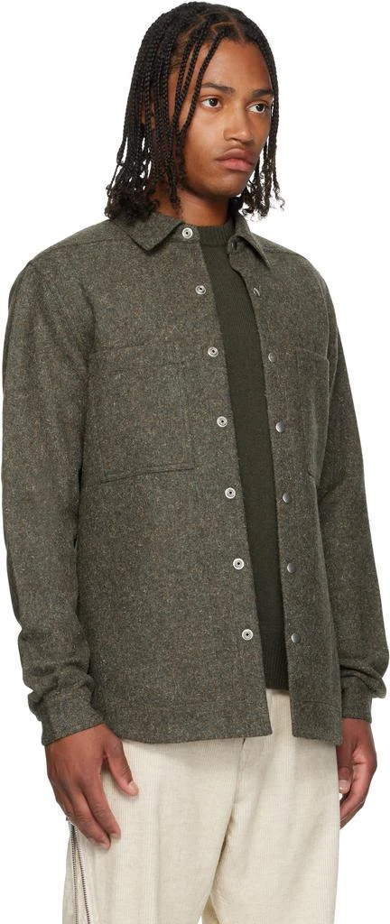Rick Owens Khaki Concordians Rugged Wool Shirt 2