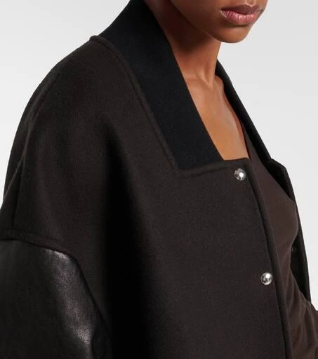 Khaite Spencer wool-blend and leather bomber jacket 4