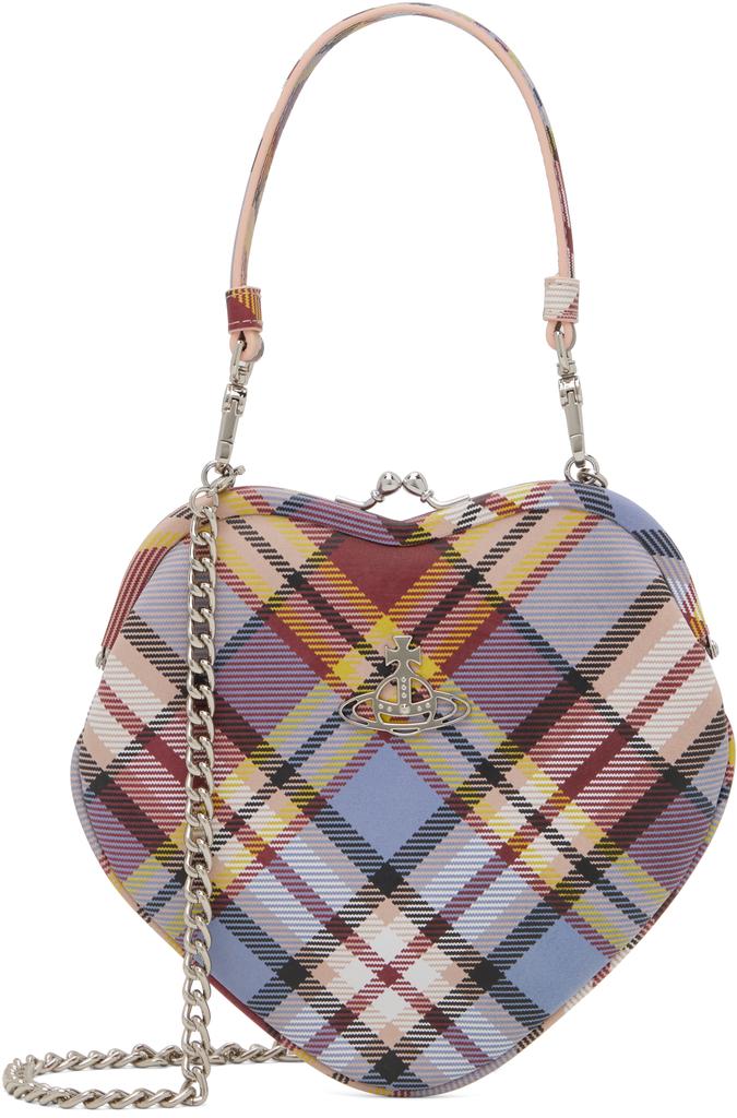 Vivienne Westwood Multicolor Nubuck Tartan Belle Heart Frame Bag