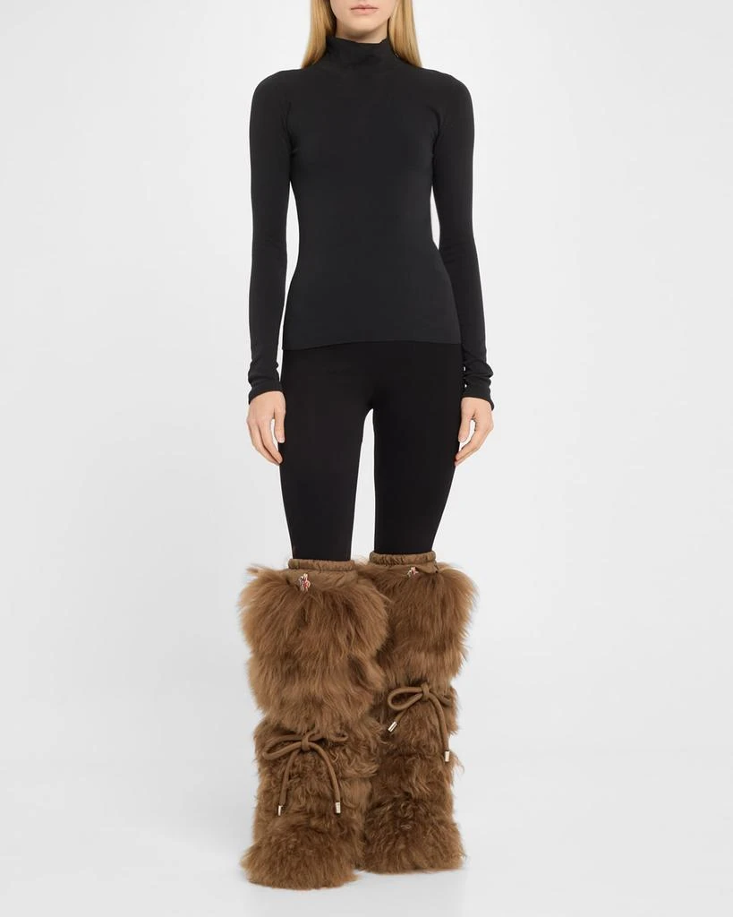 Moncler Gaia Shaggy Shearling Tall Snow Boots 3