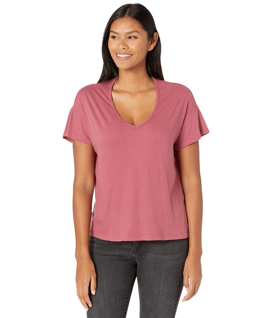 Wildfox Chrissy V-Neck Tee in Cotton Jersey