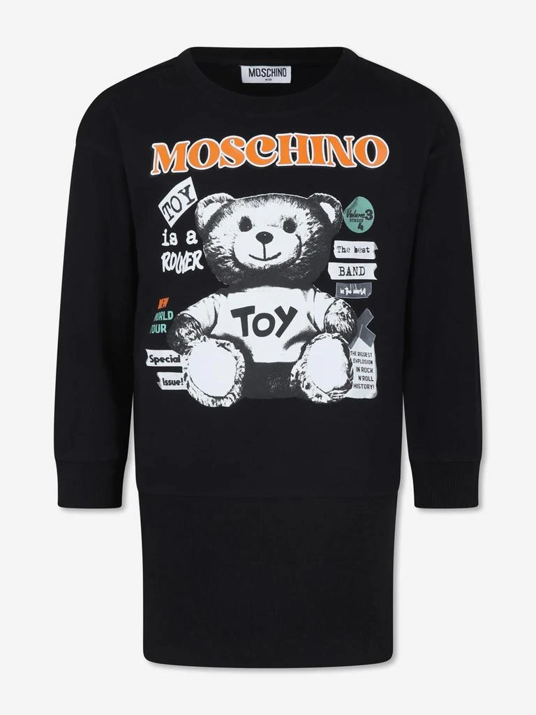 Moschino Moschino Girls Teddy Bear Sweater Dress in Black 1