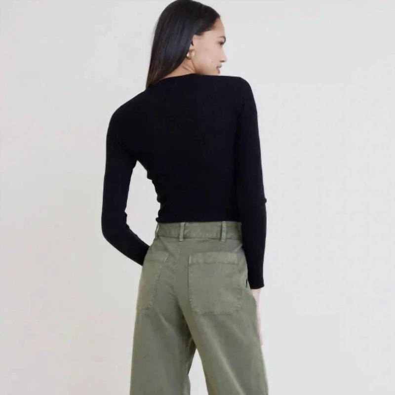 Bella Dahl Saige Wide Leg Crop Deep Army 2