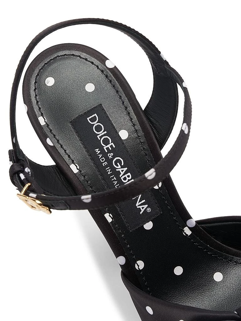 Dolce & Gabbana Kira 135MM Polka Dot Platform Sandals 8