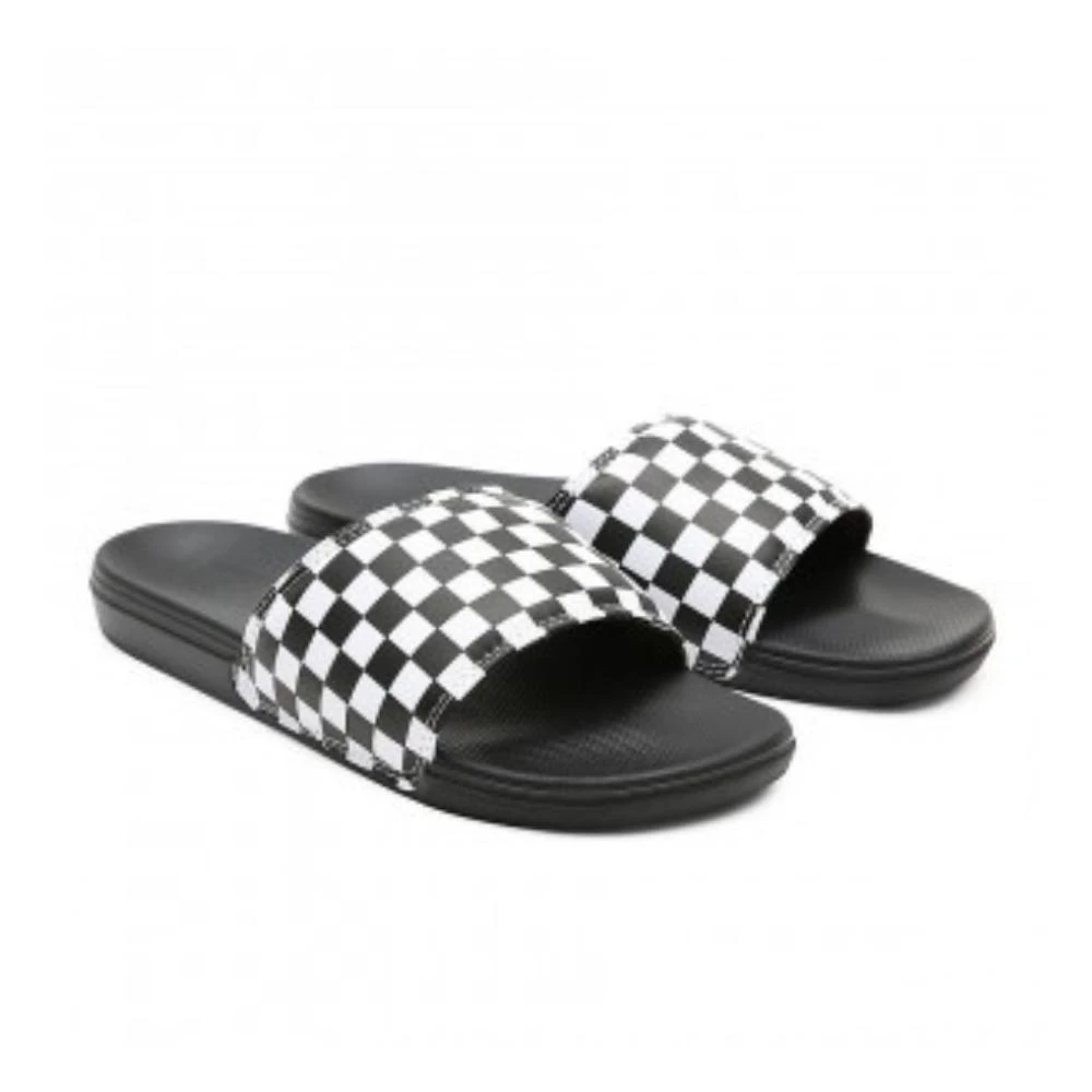 Vans La Costa VA5HF527I Slide Slippers Mens 7 Black White Checkered Nubuck Strap 1