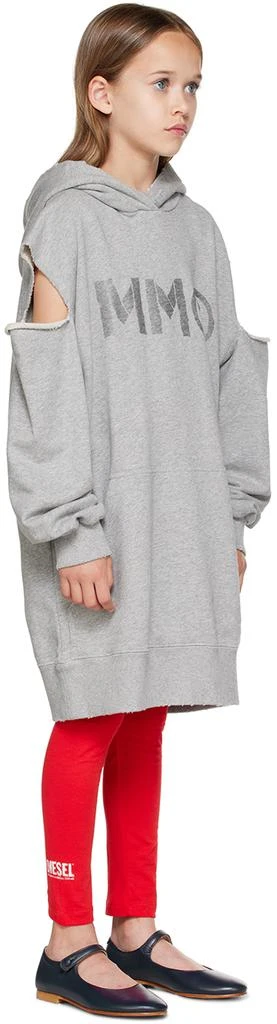 MM6 Maison Margiela Kids Gray Cutout Hoodie 2