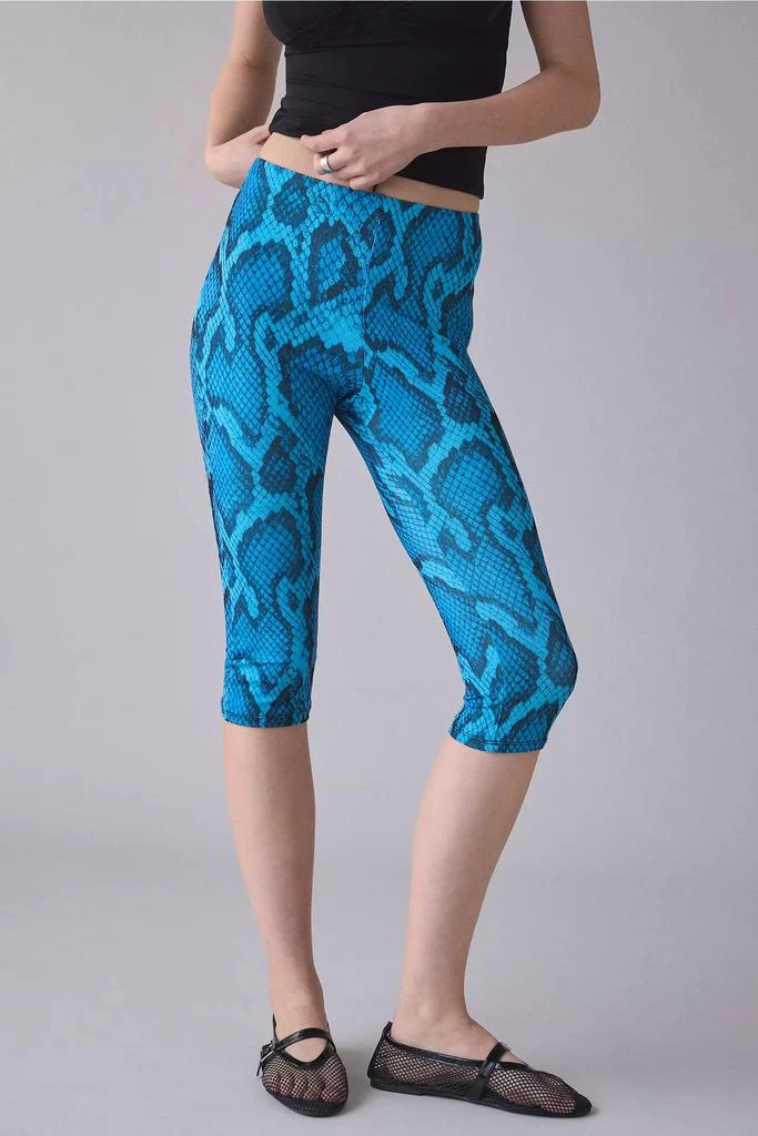 AFRM AFRM Gianna Blue Fish Snake Mesh Capri Pant 2