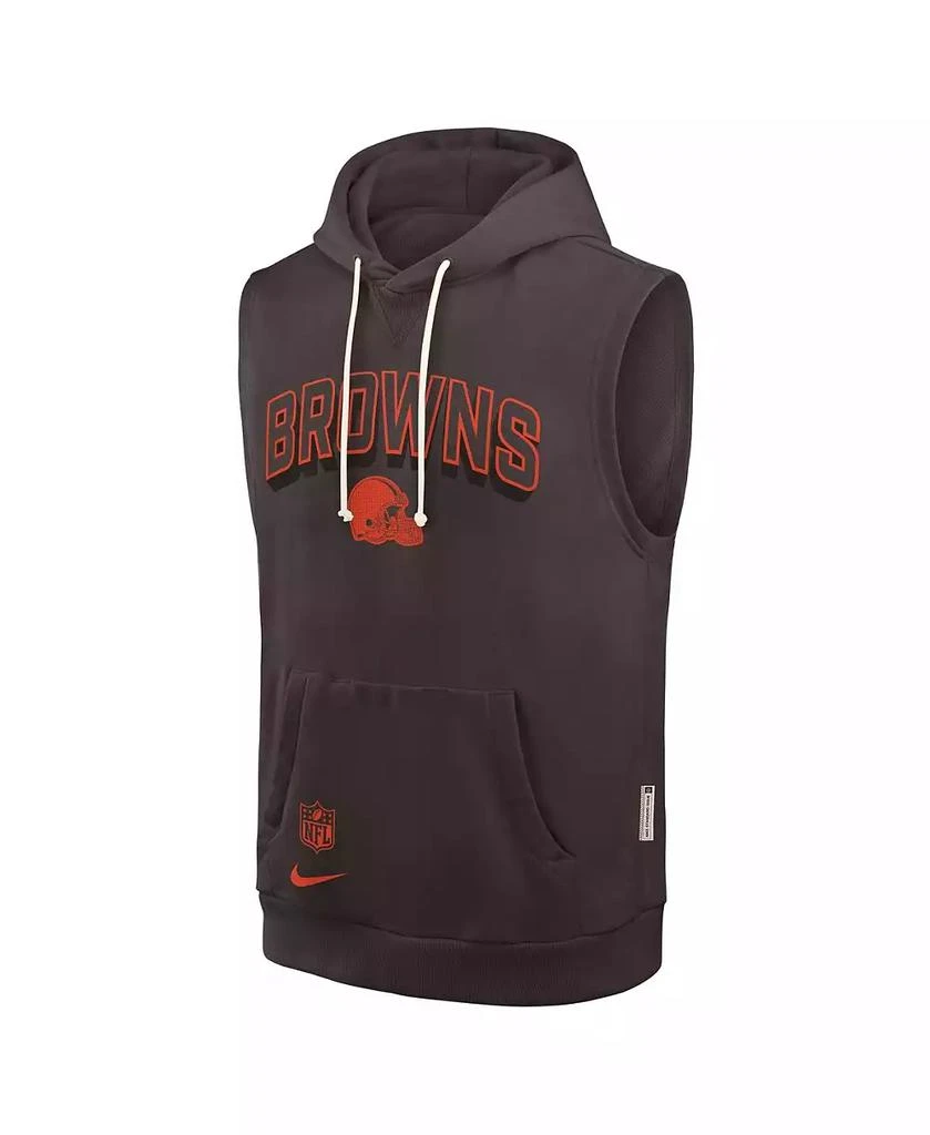 NIKE Men's Brown Cleveland Browns Sideline Performance Sleeveless Pullover Hoodie 2