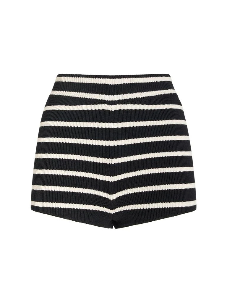 AMI Ami Striped Sailor Cotton Mini Shorts 1