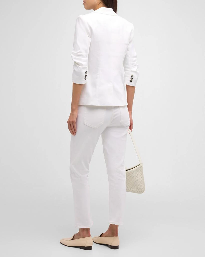 Cinq a Sept Khloe 3/4-Sleeve White Denim Blazer 5
