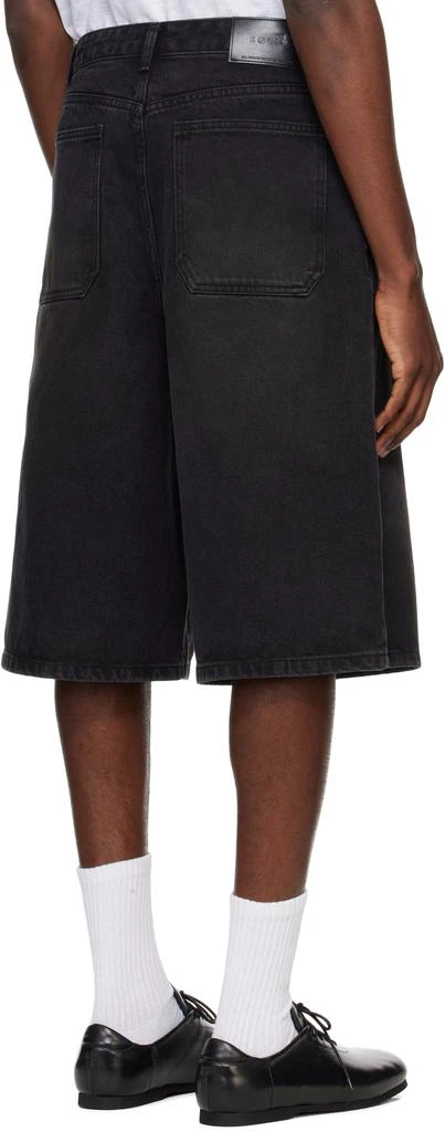 Solid Homme Black Drawstring Denim Shorts 3