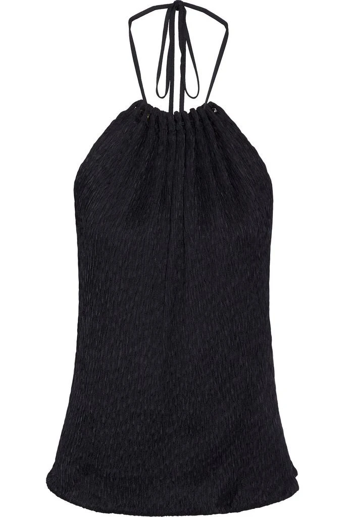 Jason Wu Gathered plissé satin-crepe halterneck top 1