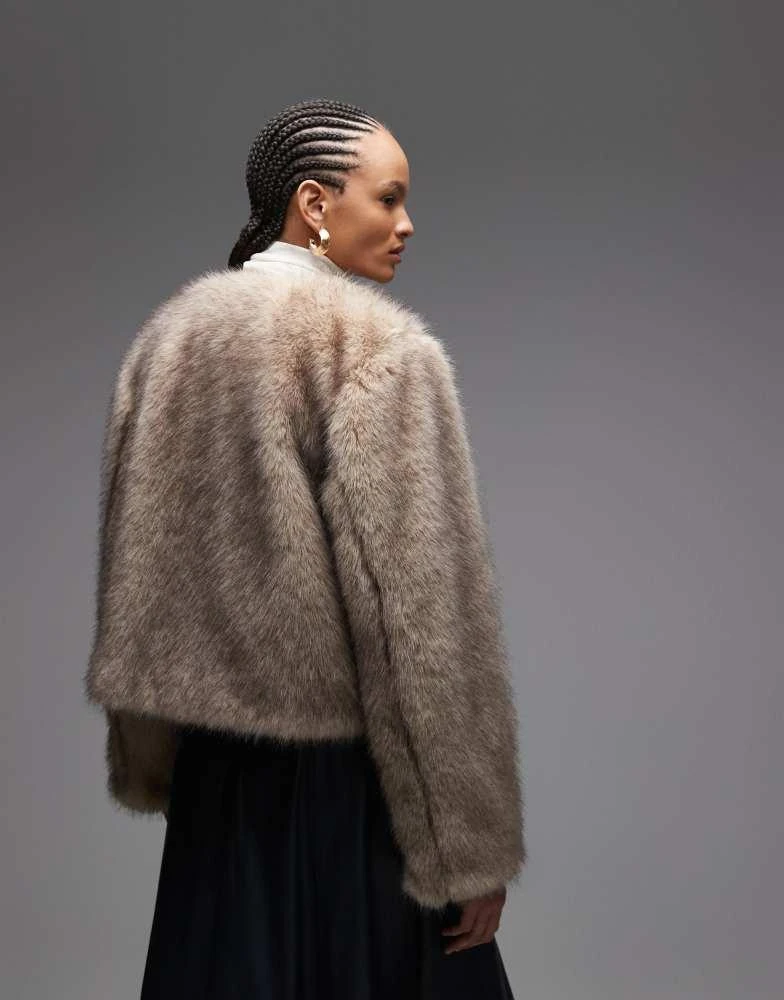 Other Stories
Other Stories cropped faux fur jacket in beige 4