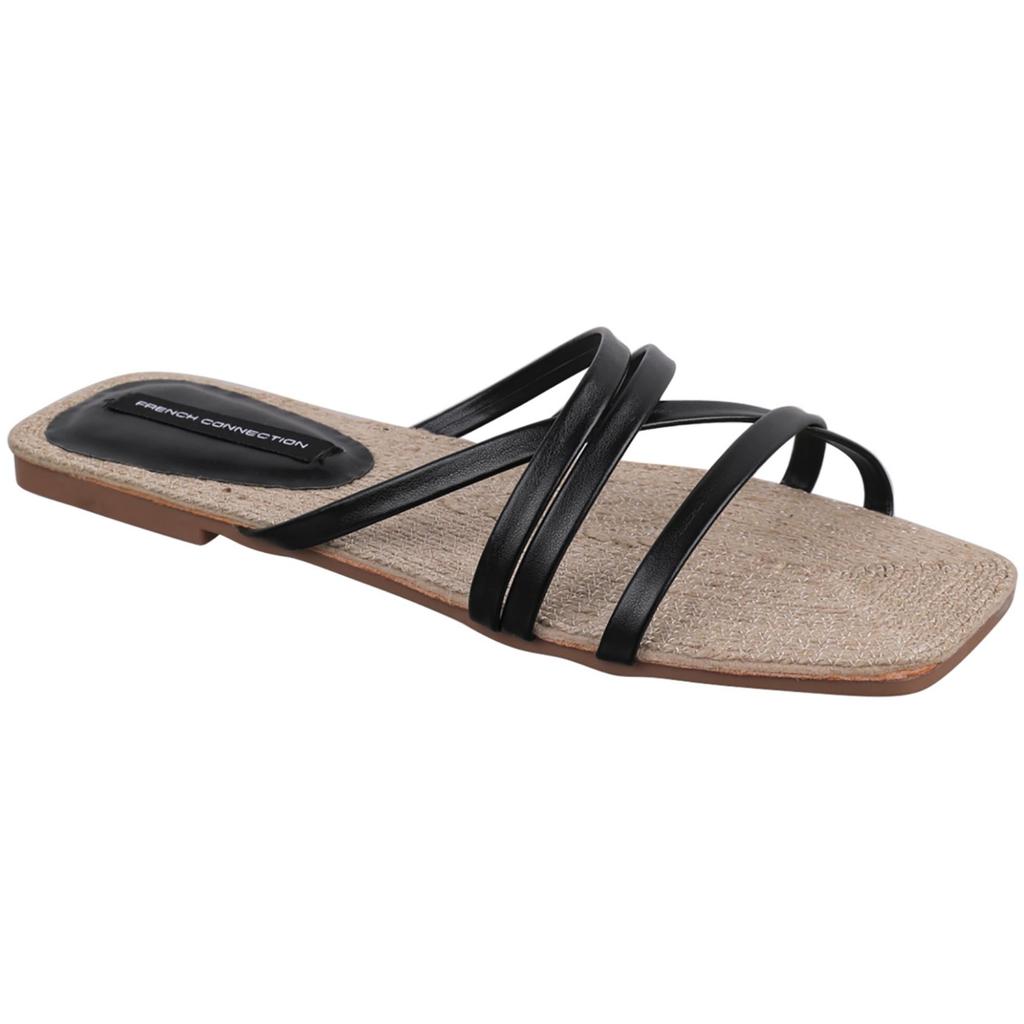 French Connection North West Rope Womens Leather Slip On Slide Sandals