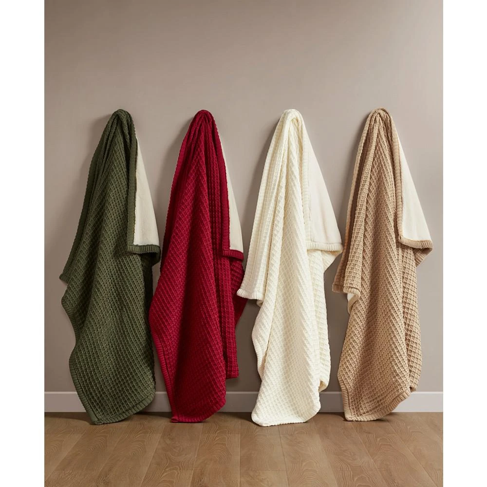 Charter Club Waffle Knit Reversible Faux Fur Throw, 50" x 60", Created for Macy's 4