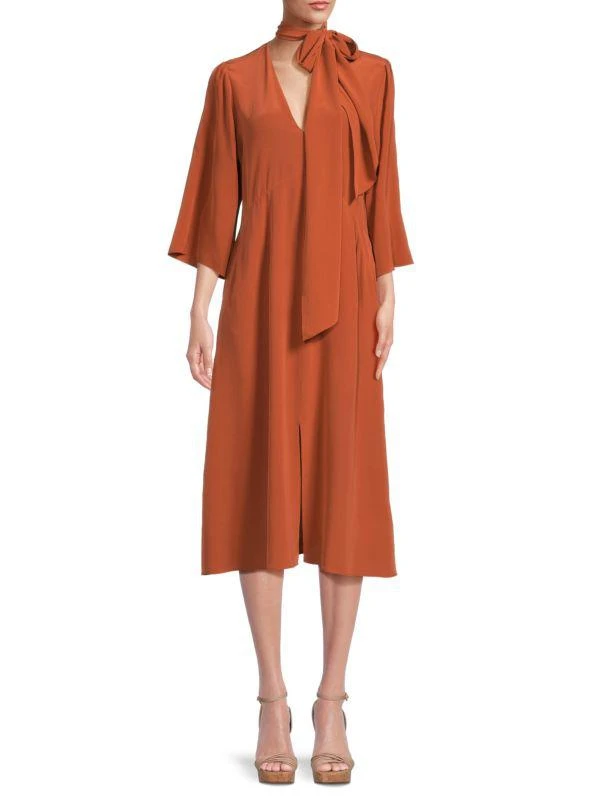 Equipment Julianne Tie Silk Midi Dress 1