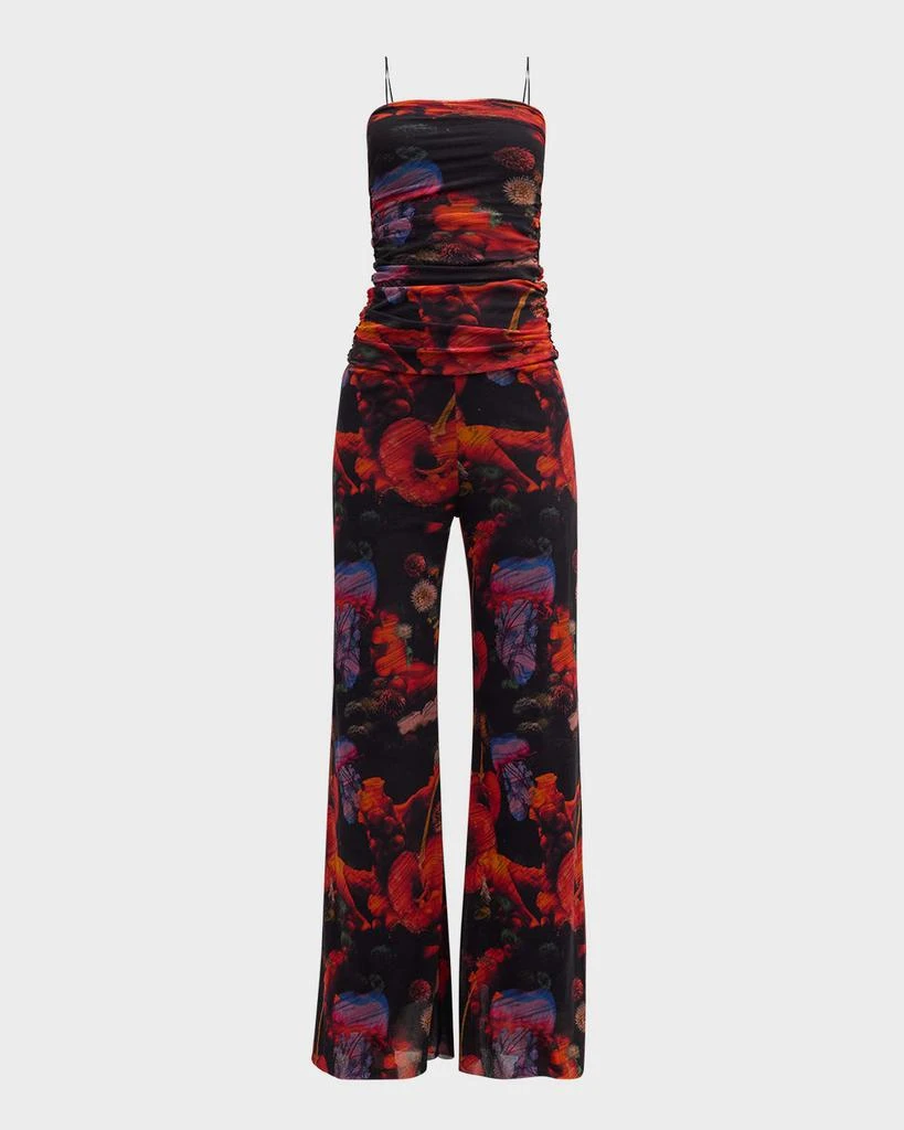 FUZZI Strapless Flare-Leg Tulle Jumpsuit 2