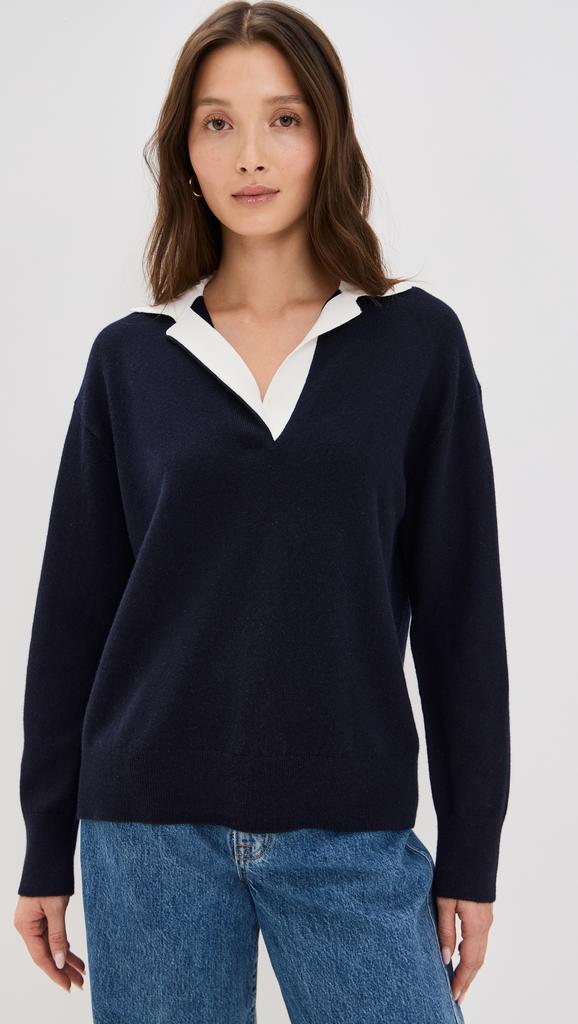 Vince Contrast Collar Polo