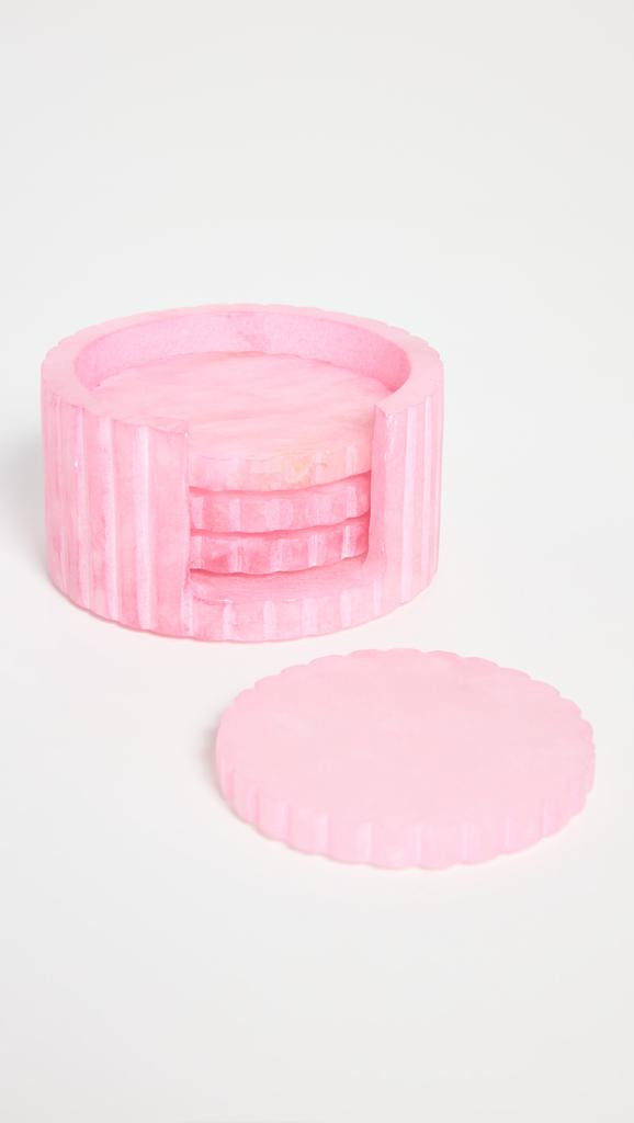 Kassatex Shopbop x Kassatex Set of 4 Coasters with Holder