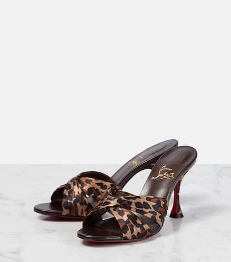 Christian Louboutin Nicol is Back 85 leopard-print satin mules 5