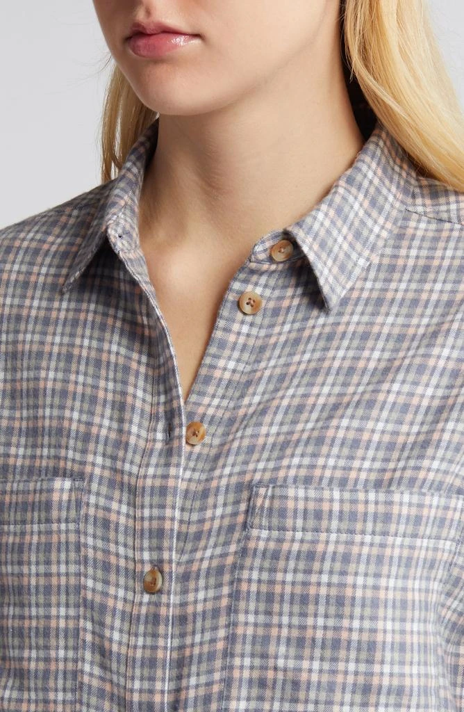 BP. Plaid Oversize Cotton Flannel Button-Up Shirt 4