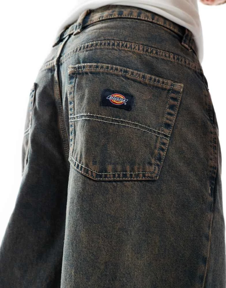DICKIES Dickies thomasville relaxed fit denim jeans in overdye washed brown 4