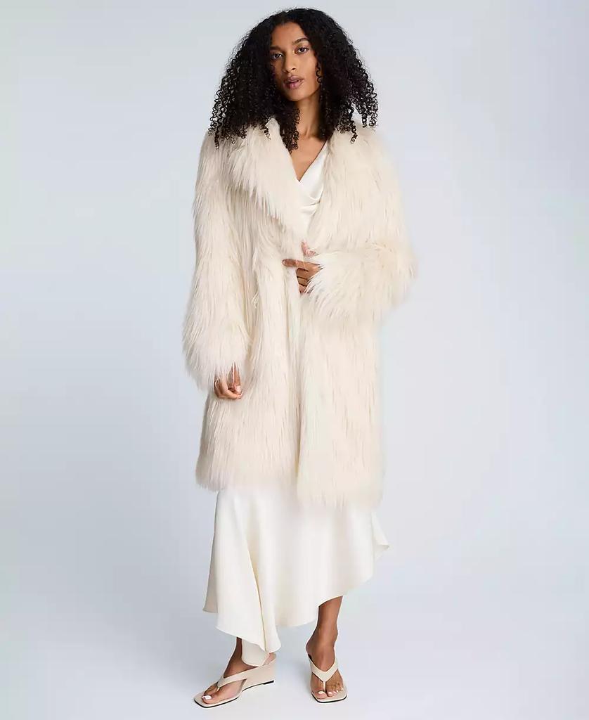 Shop Women's Faux Fur Midi Long-Sleeve Jacket on Sale at
