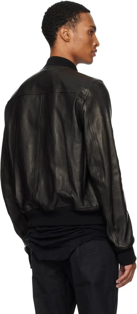 Rick Owens Black Concordians Bauhaus Flight Leather Bomber Jacket 3