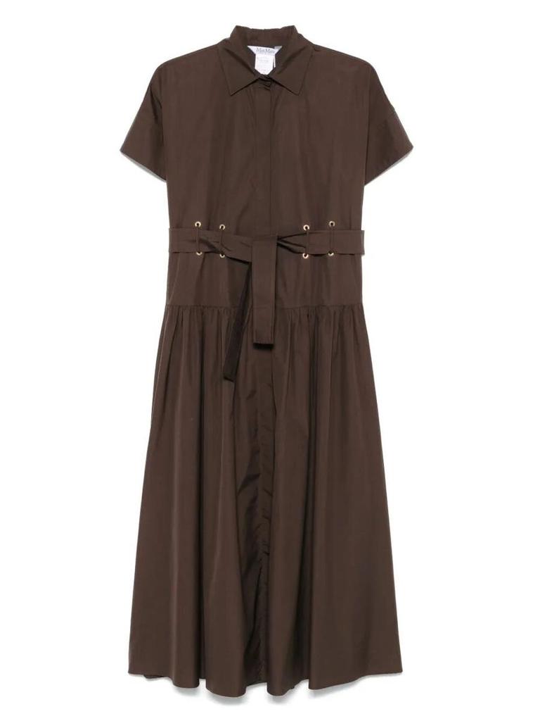 【関税＆送料込み】Max Mara Agoraio Belted Short Sleeves Po Max Mara Max Mara Agoraio Belted Short-Sleeved Midi Dress