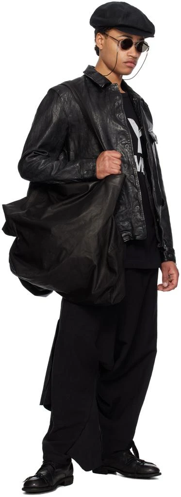 YOHJI YAMAMOTO Black Waxed Leather Jacket 4