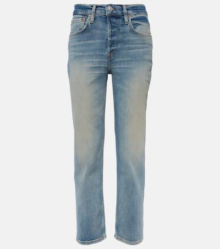 Re/Done Mid Rise Stove Pipe straight jeans 1