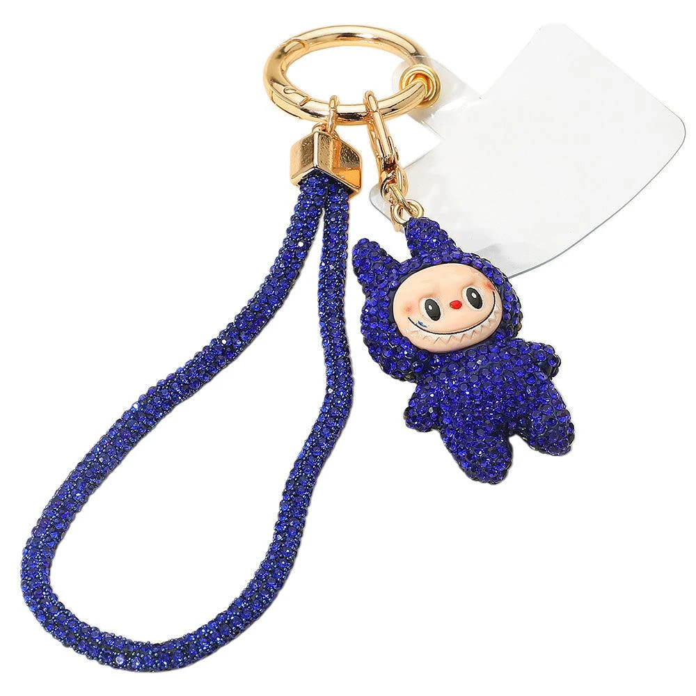 FASHNZFAB Bling Studded Monster Bunny Figure Phone Strap Keychain Bag Charm 4