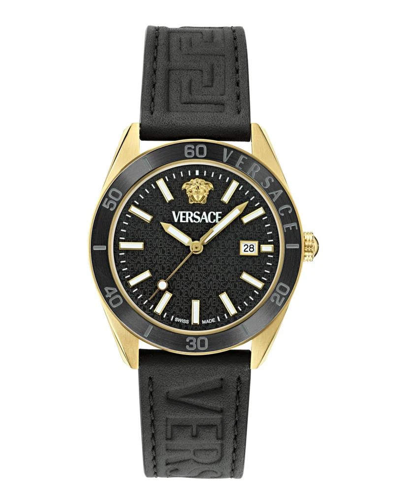 Versace V-Dome Calf Leather Watch 1