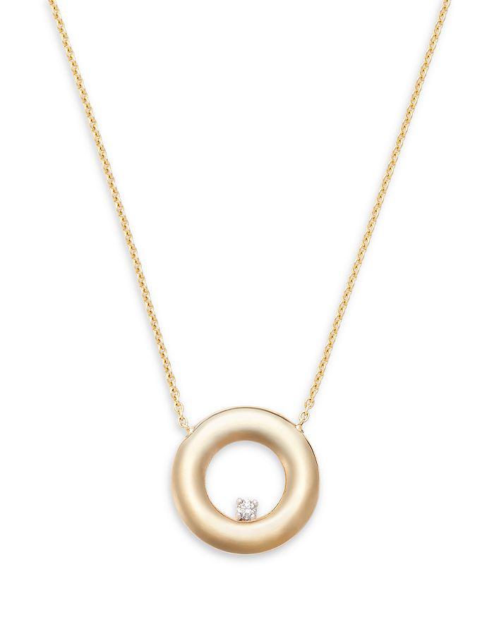 Alberto Amati 14K Yellow Gold Diamond Circle Pendant Necklace, 16"