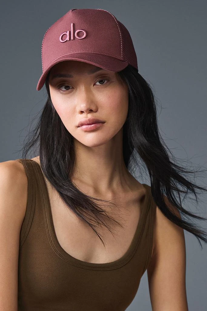 Alo District Trucker Hat - Burgundy Truffle 4