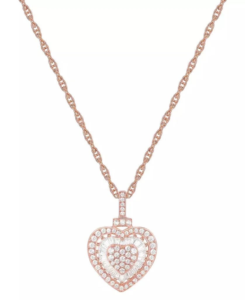 Macy's Diamond Heart 18" Pendant Necklace (1/2 ct. t.w.)  in 14k Rose Gold (Also Available in White Gold) 2