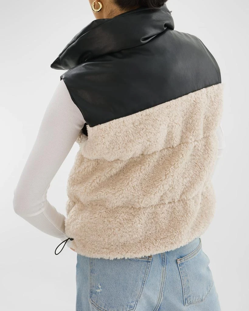 LaMarque Marina Reversible Faux Leather and Fleece Vest 4