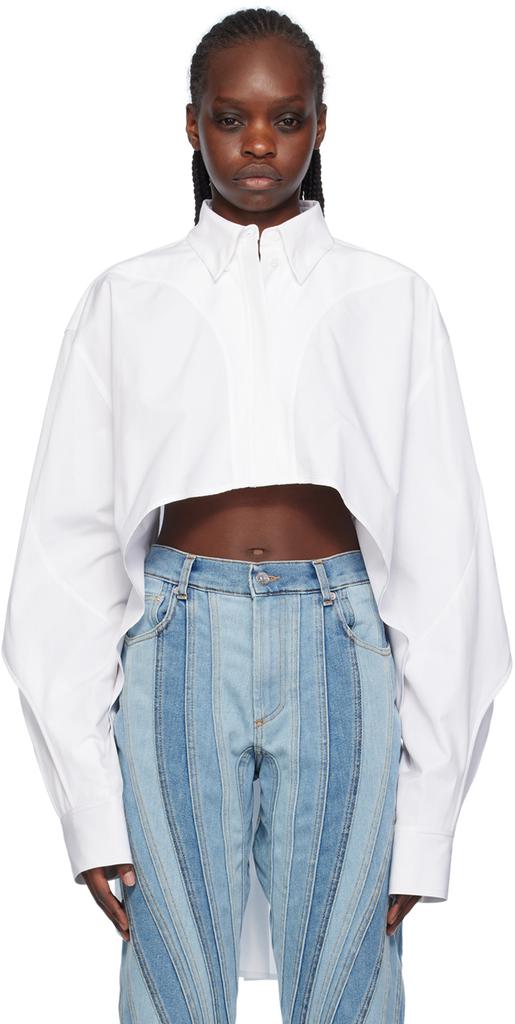 Mugler White Asymmetric Shirt