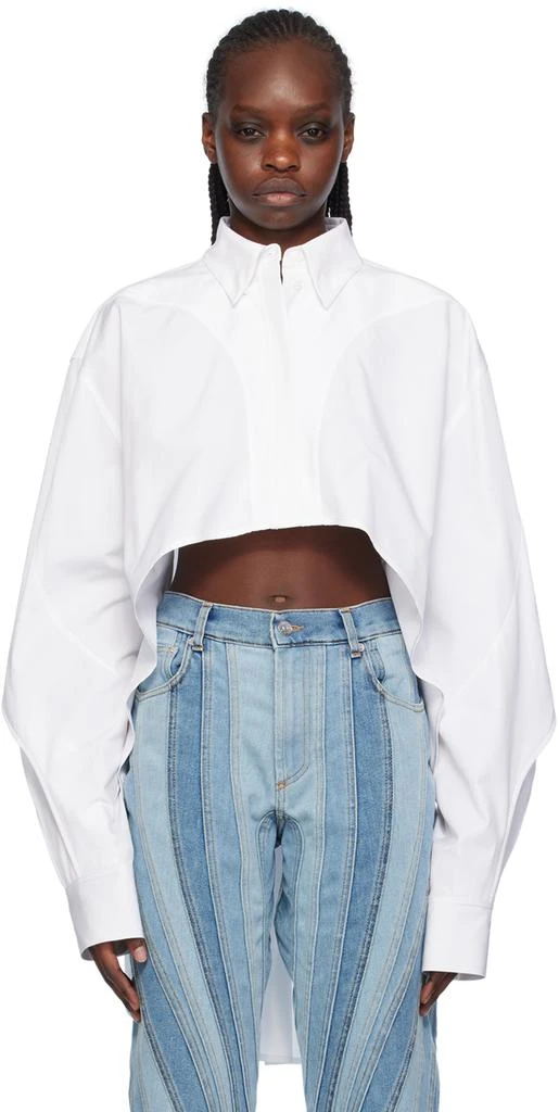 Mugler White Asymmetric Shirt 1