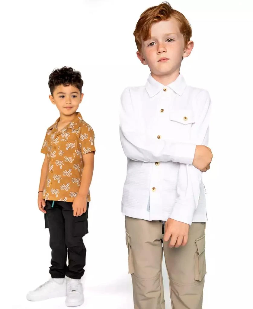 Sovereign Code Big Boys Nick Textured Knit Long Sleeve Button-Up Shirt 4