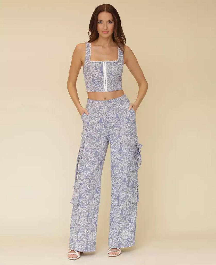Women's Floral Print Wide-Leg Cargo Pants – On Sale Now with