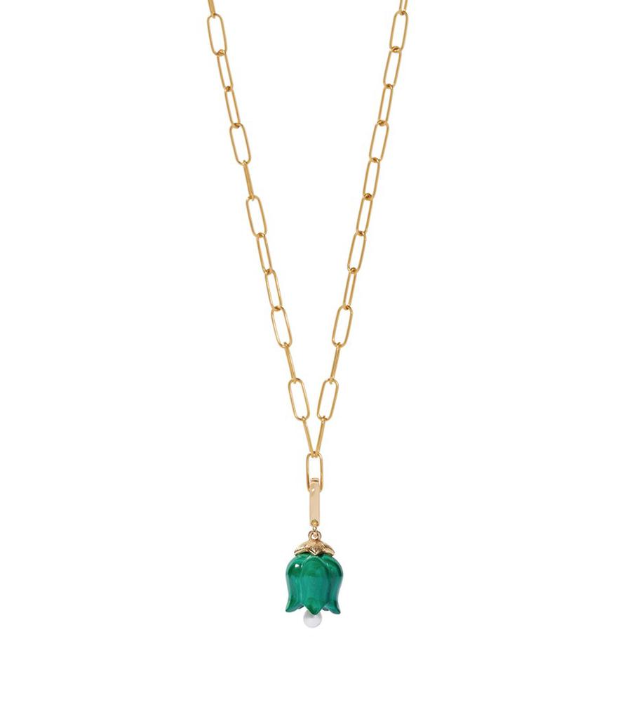 Annoushka Yellow Gold and Malachite Tulip Charm