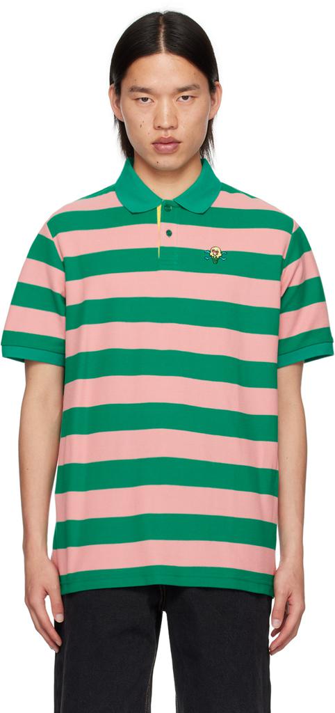 ICECREAM Green & Pink Striped Polo