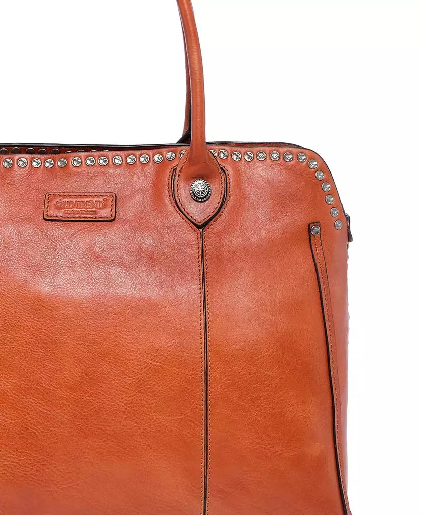 OLD TREND Women's Genuine Leather Soul Stud Satchel Bag 7